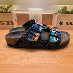 Birkenstock Arizona Sandals Sonar Geometric Print Birko-Flor Women's Size 39